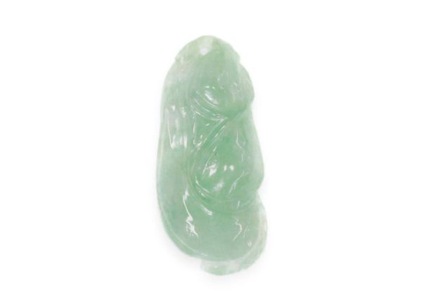Natural Jadeite Pendant - Two Pea Pods with Leaf