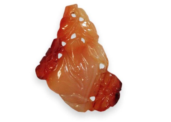 Antique Carved Peach Carnelian Pendant