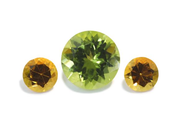 peridot and citrine gemstone suite