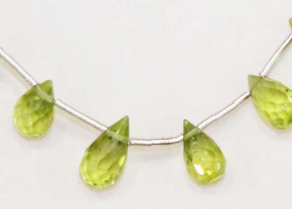 Peridot Side-Drilled Briolette Faceted Bead Strands- Gem quality