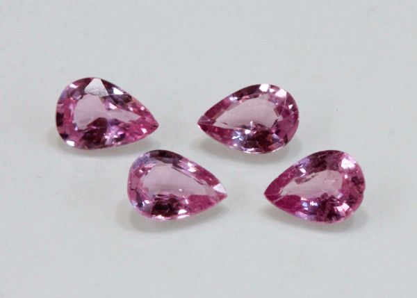 Pink Sapphires Faceted Pear