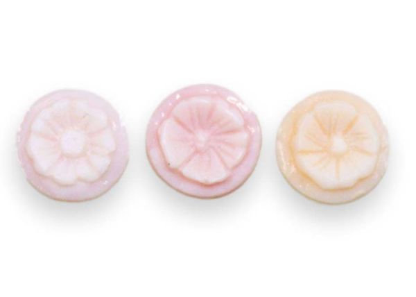 Pink Shell Flower Cameo Cabochons