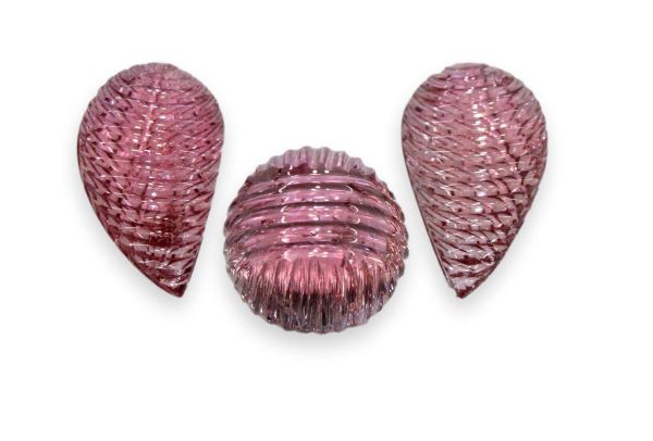 Pink Tourmalilne Carved Cabochons - 3 pc. Set