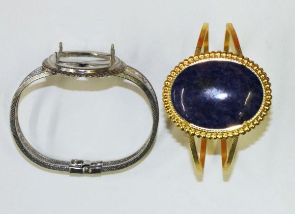 Plated Cuff Bracelets Fits 30x40mm Cabochons