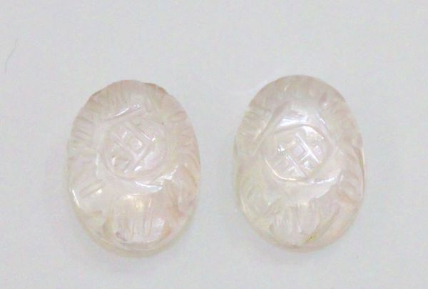 Carved Rose Quartz Pear Cabochon - 11.91 cts.