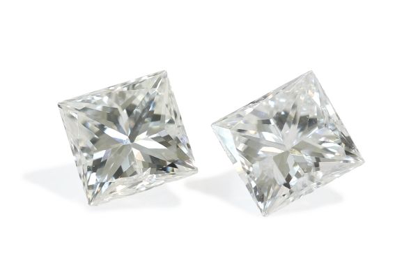 princess cut diamond pair