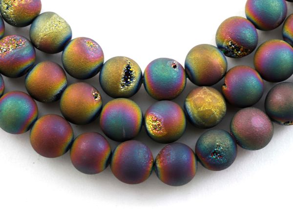 Rainbow Druzy Agate Strand