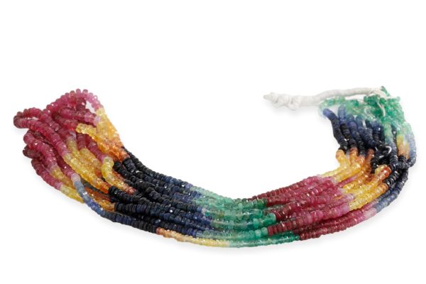 rainbow precious bead strands