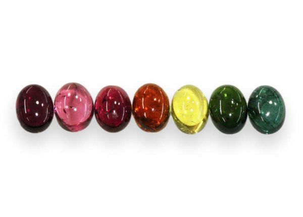 Tourmaline Oval Cabochon 7 pc. Suite, 6x8mm -  Rainbow