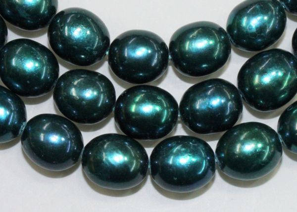 10.5-11mm Oval Raven Teal Pearls 