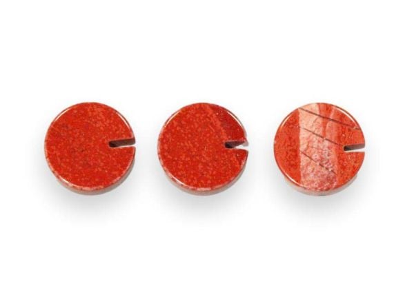 7mm Round Slotted Red Jasper Disc