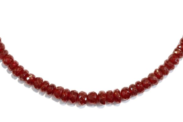 2-5mm faceted rondel ruby beads