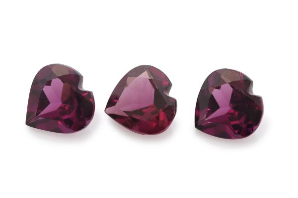Rhodolite Garnet Hearts Faceted