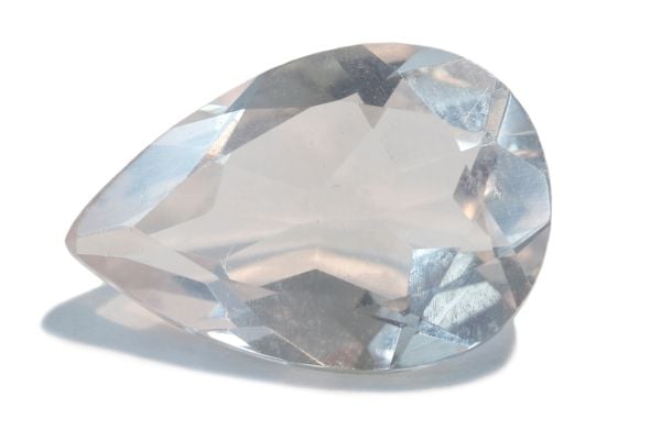 faceted Rose Quartz pear