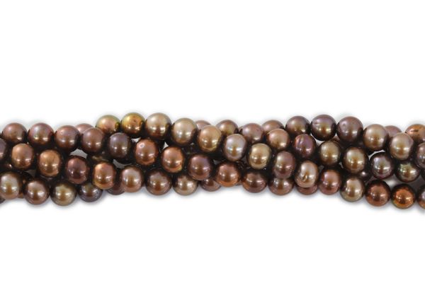 Mocha 7-7.5mm Round Pearl Strands