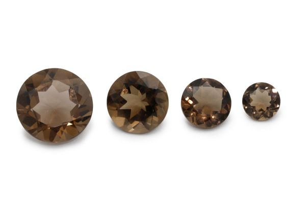 round smoky quartz faceted