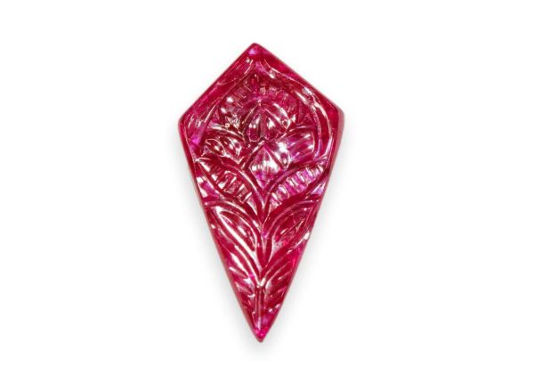 Ruby Hand-Carved Cabochon, 11.33 cts. - 14.7 x 27 mm