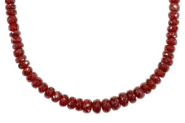 Ruby Faceted Rondel Graduated Bead Strand - 2.4x5.7mm