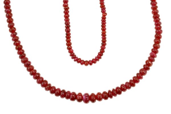 Ruby Smooth Rondel Bead Strand - 2-5.8mm