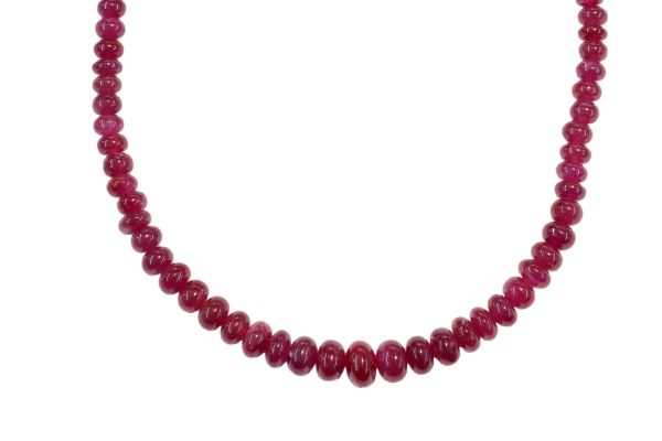Ruby Graduated Smooth Rondel Bead Strand 3.6-4mm