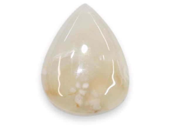 Sakura Agate Pear Cabochon, 12.43 gm. - 27x34.5mm