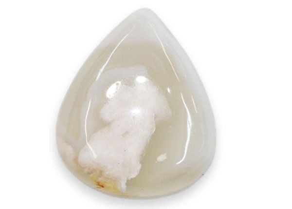 Sakura Agate Pear Cabochon, 14.05 gm. -29x35mm