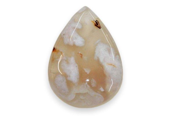Sakura Agate Pear Cabochon, 12.57 gm. - 27x39mm