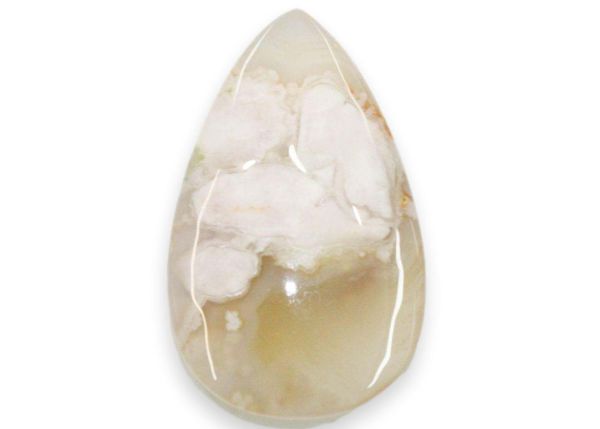 Sakura Agate Pear Cabochon, 14.05 gm. - 27x44mm