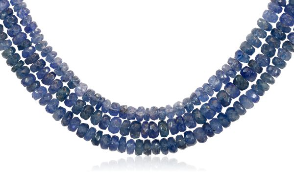 Sapphire Faceted Rondel Strands