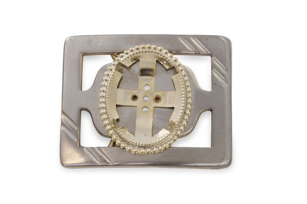 Silver and Gold Rectangle Belt Buckle