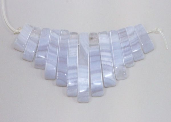 Blue lace agate 13-piece small tapered strip