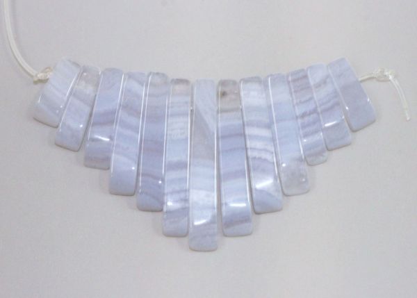 Blue lace agate 13-piece small tapered strip