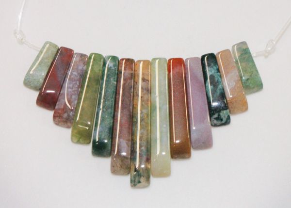 Fancy jasper 13-piece small tapered strip