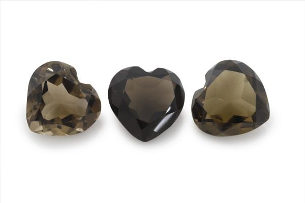 Smoky Quartz Faceted Hearts

