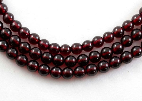 Garnet Smooth Round  Bead Strands - Best Quality