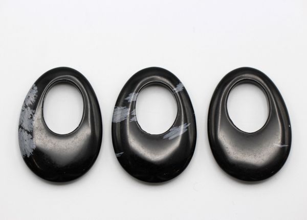 Snowflake Obsidian Doorknocker Hoops
