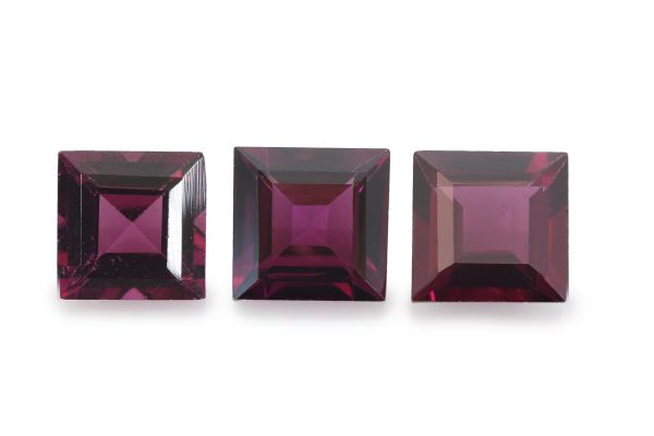 Rhodolite Garnet Square Faceted