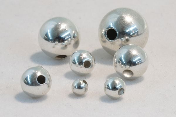 Sterling Silver Round Smooth Beads
