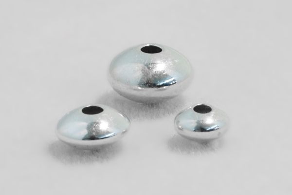 sterling silver smooth rondel beads 