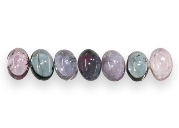 Tourmaline Oval Cabochon 7 pc. Suite,5x7mm - Stormy Weather