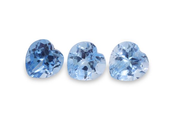Swiss Blue Topaz Faceted Hearts