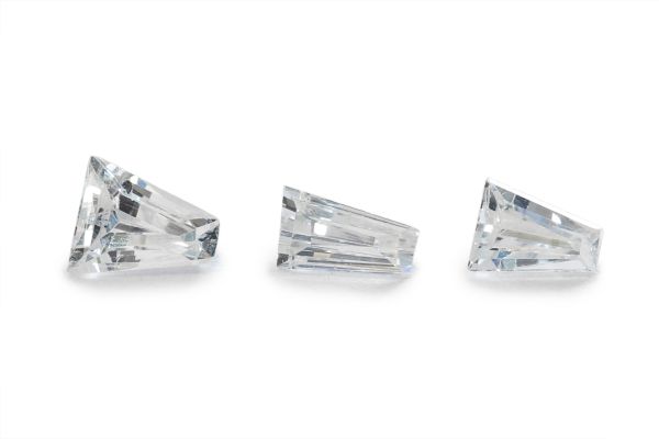 Cubic Zirconia Faceted Tapered Baguettes - White