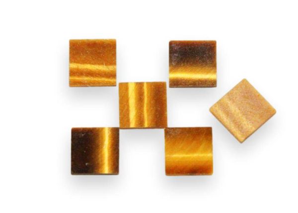 Tigereye Square Tiles, 4x4mm -  0.5mm Thick