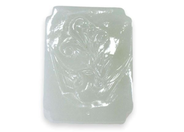 Natural Burmese Jadeite Hand-Carved Tile - Bird and Fish
