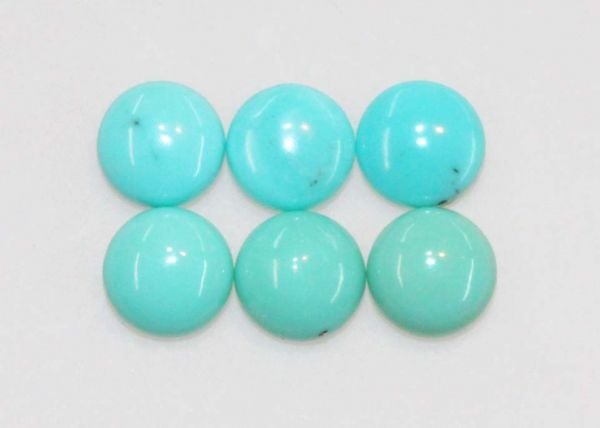 5mm round campitos turquoise cabs - Good grade