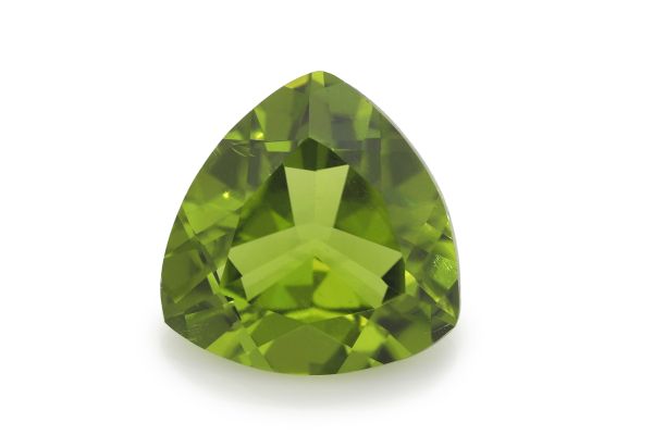 faceted trilliant peridot