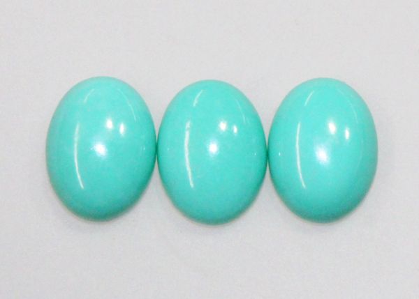 6x8mm oval campitos turquoise cabs - Good grade