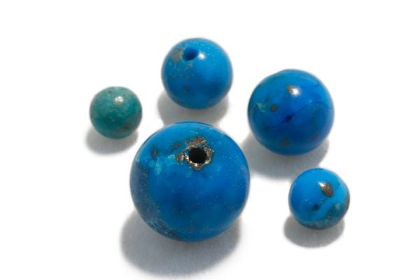 turquoise half drilled beads