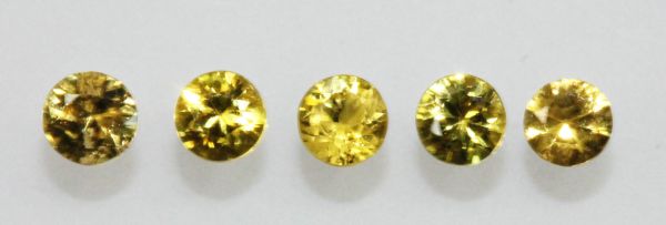 Sapphire Darker Yellow Faceted Round Diamond-Cut
