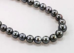 Natural Color Tahitian Pearl Round Strand – 8 - 10.6 mm